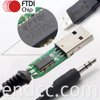 FTDI TTL RS 232 PL2303 USB To DC 3.5 Jack Cable For Series UART Interface Hardware Software